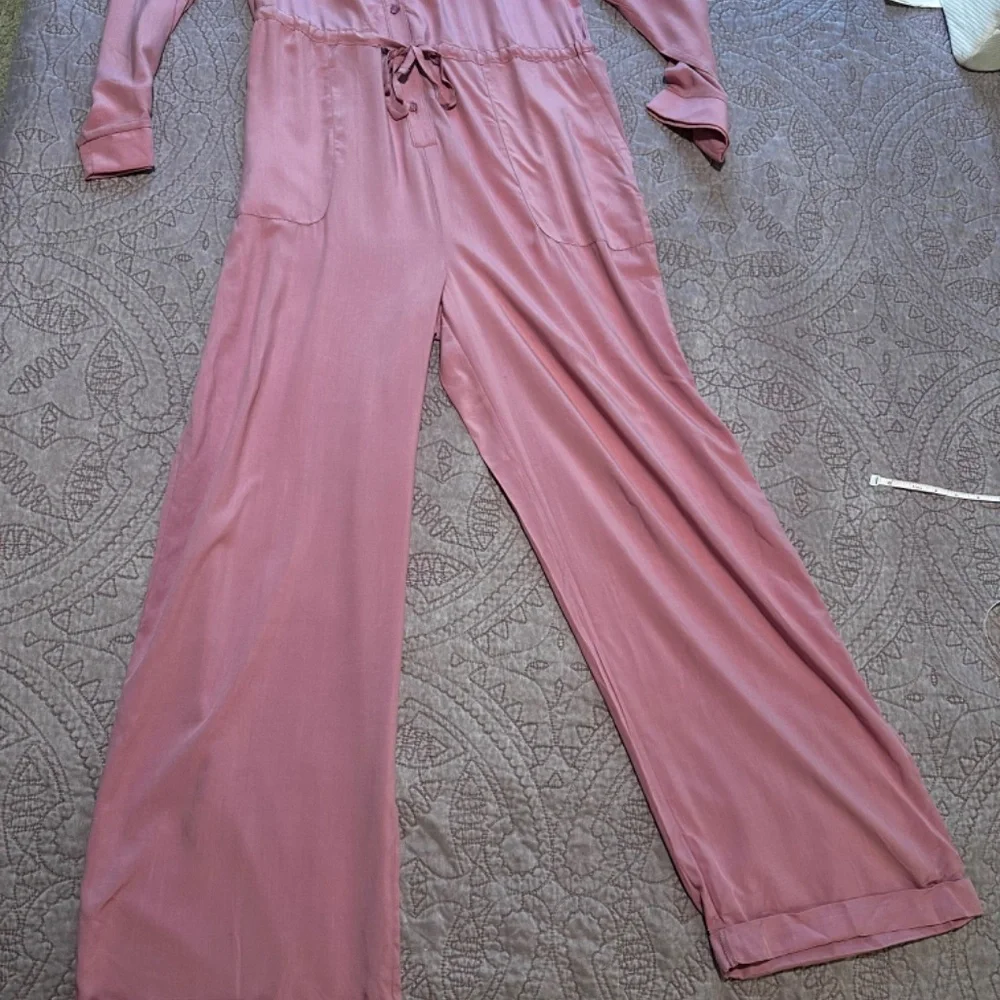 MUK LUKS Dream Weave Long-Sleeve Jumpsuit - Pink - Medium - Picture 5 of 14